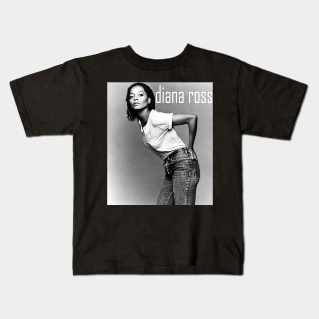 Diana Ross Grayscale Kids T-Shirt by kilshamy